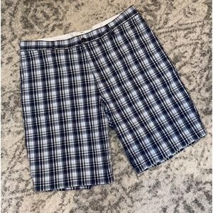Dockers Mens Navy Blue Plaid Shorts Size 36‎